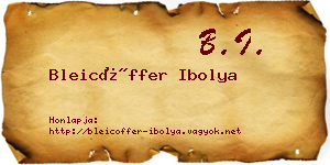 Bleicöffer Ibolya névjegykártya